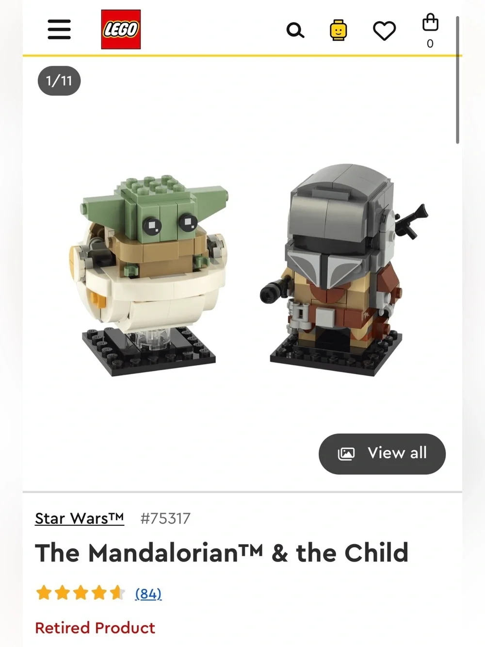 LEGO Mandalorian and The Child Brick Headz Figures